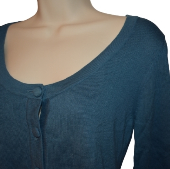 Geoffrey Beene‎ Button Top Flyaway Cardigan Blue M - Picture 4 of 7